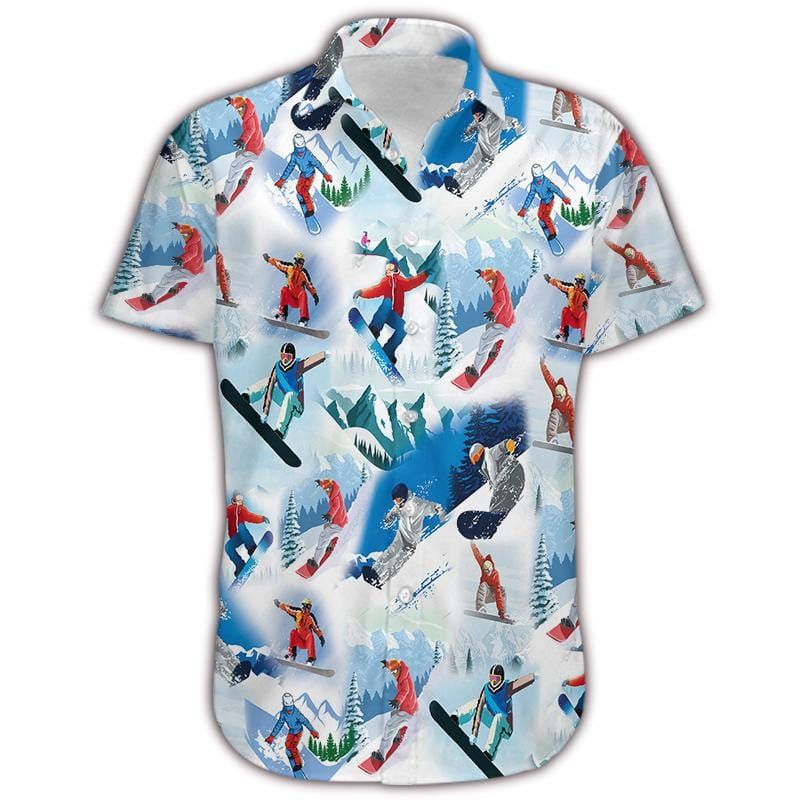 Felacia [Hawaii Shirt] Snowboarding Passion Skiing Unisex Hawaiian Aloha Shirts-ZX2046